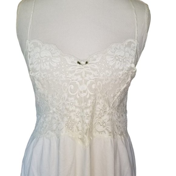 Vintage Y2K Victoria Secret Cream White Lace Slip‎ Nightie Pajamas Negligee LG - Picture 3 of 9